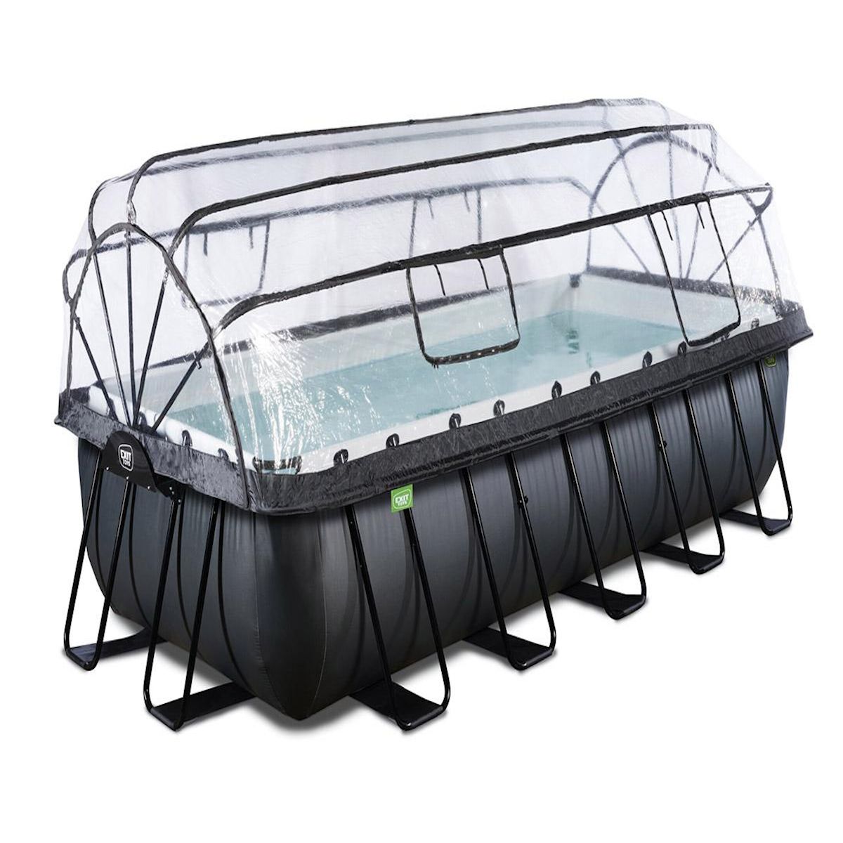 EXIT TOYS Piscine tubulaire Black Leather rectangulaire 5,40 x 2,50 x 1,22 m avec dôme - Exit Toys
