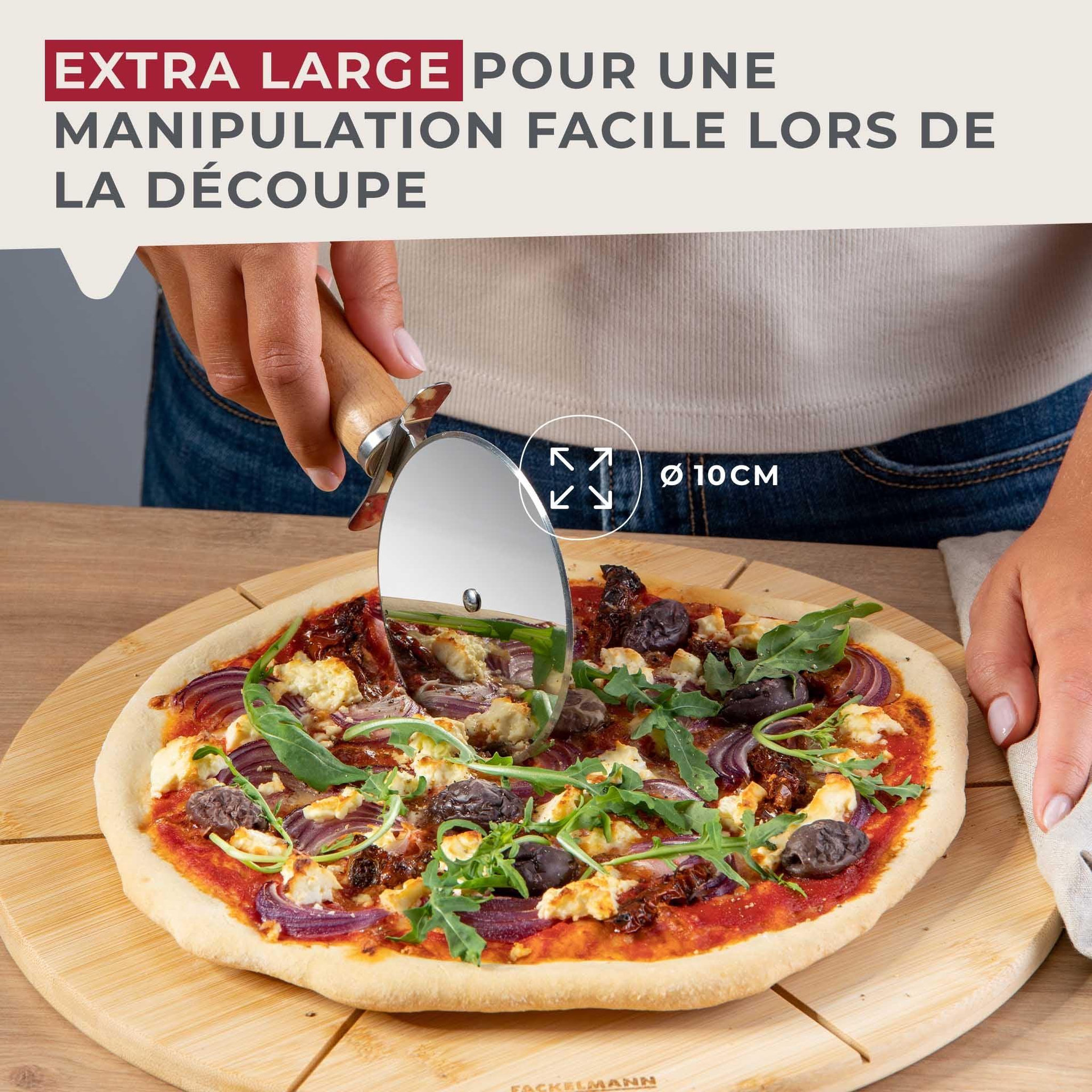 Voir la diapositive 6 : Fackelmann Roulette à pizza géante manche en bois 23 cm fackelmann pizza & pasta