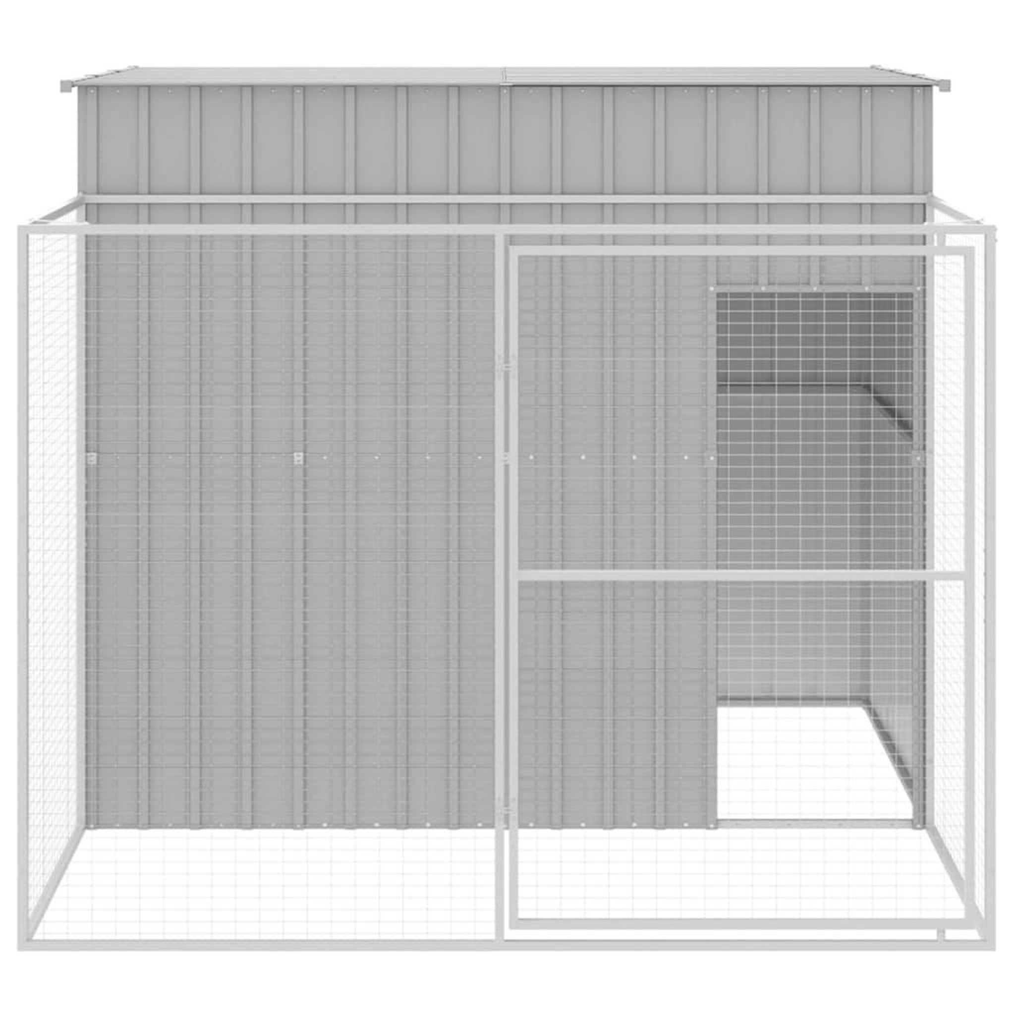 Voir la diapositive 3 : VIDAXL Niche pour chien avec cour gris clair 214x253x181 cm