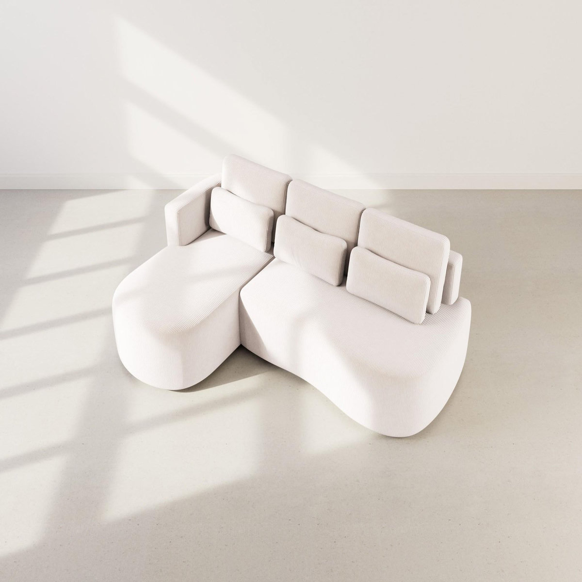 LISA DESIGN Mahina - canapé d'angle gauche 4 places convertible avec coffre en velours côtelé