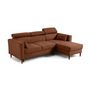 Voir la diapositive 3 : BEST MOBILIER Alicante - canapé d'angle réversible convertible avec têtières - coffre - 4 places - en tissu texturé