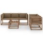 Voir la diapositive 2 : VIDAXL Salon de jardin 6 pcs avec coussins taupe