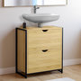 Voir la diapositive 2 : ID MARKET Meuble sous-lavabo salle de bain 2 tiroirs DETROIT design industriel