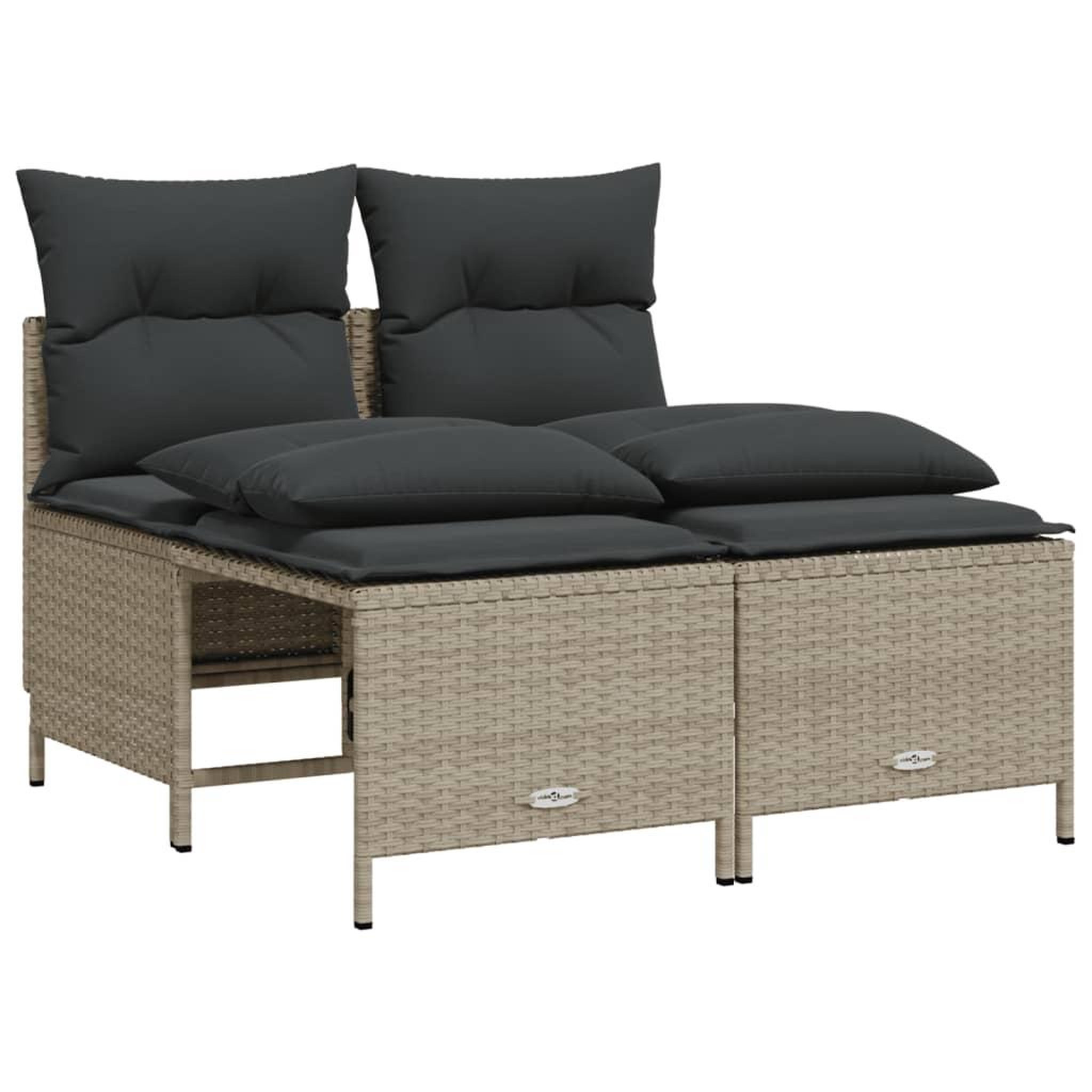 Voir la diapositive 4 : VIDAXL Salon de jardin 5 pcs avec coussins gris clair resine tressee