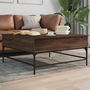 Voir la diapositive 3 : VIDAXL Table basse chene marron 95x95x45 cm bois d'ingenierie et metal