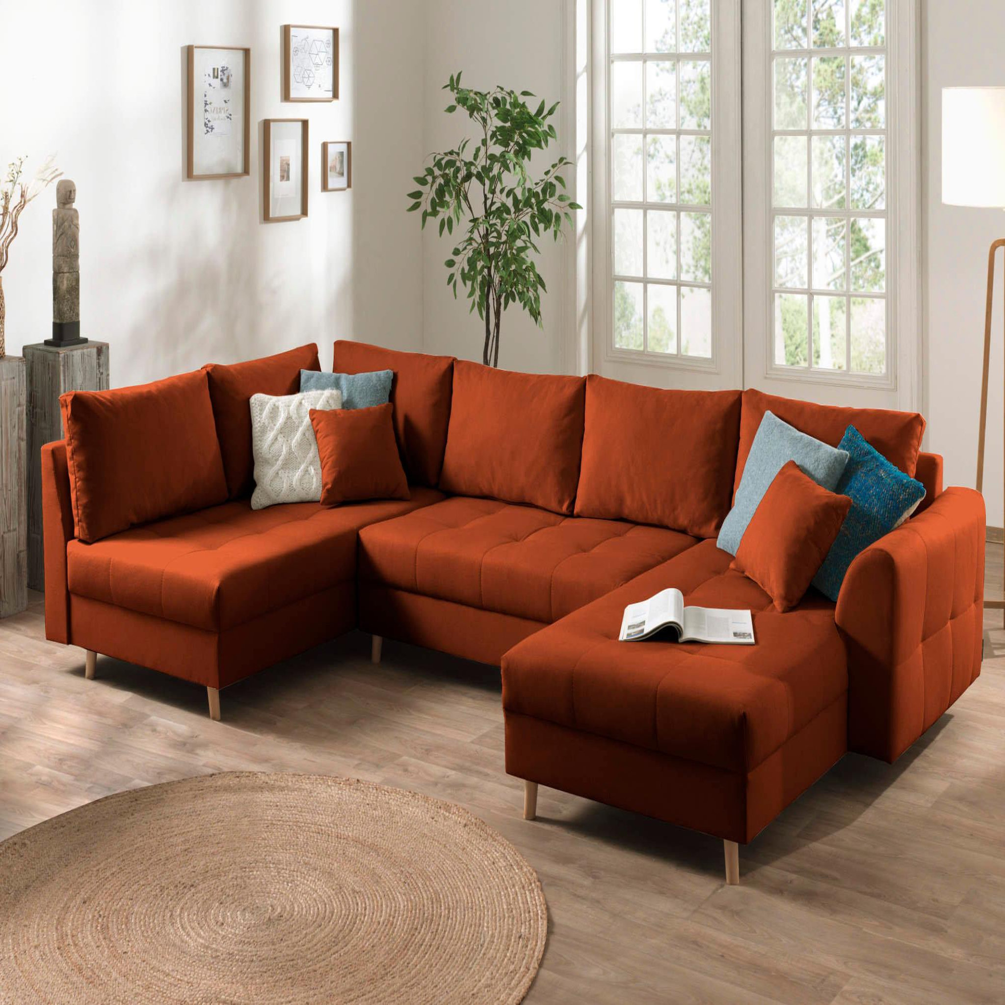 Voir la diapositive 1 : LISA DESIGN Rune - canapé panoramique - 7 places - style scandinave - gauche