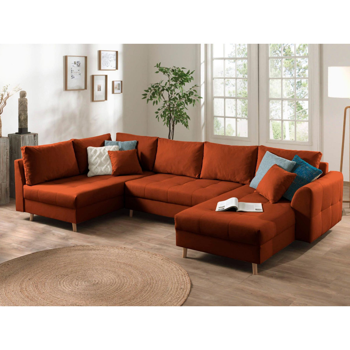 LISA DESIGN Rune - canapé panoramique - 7 places - style scandinave - gauche