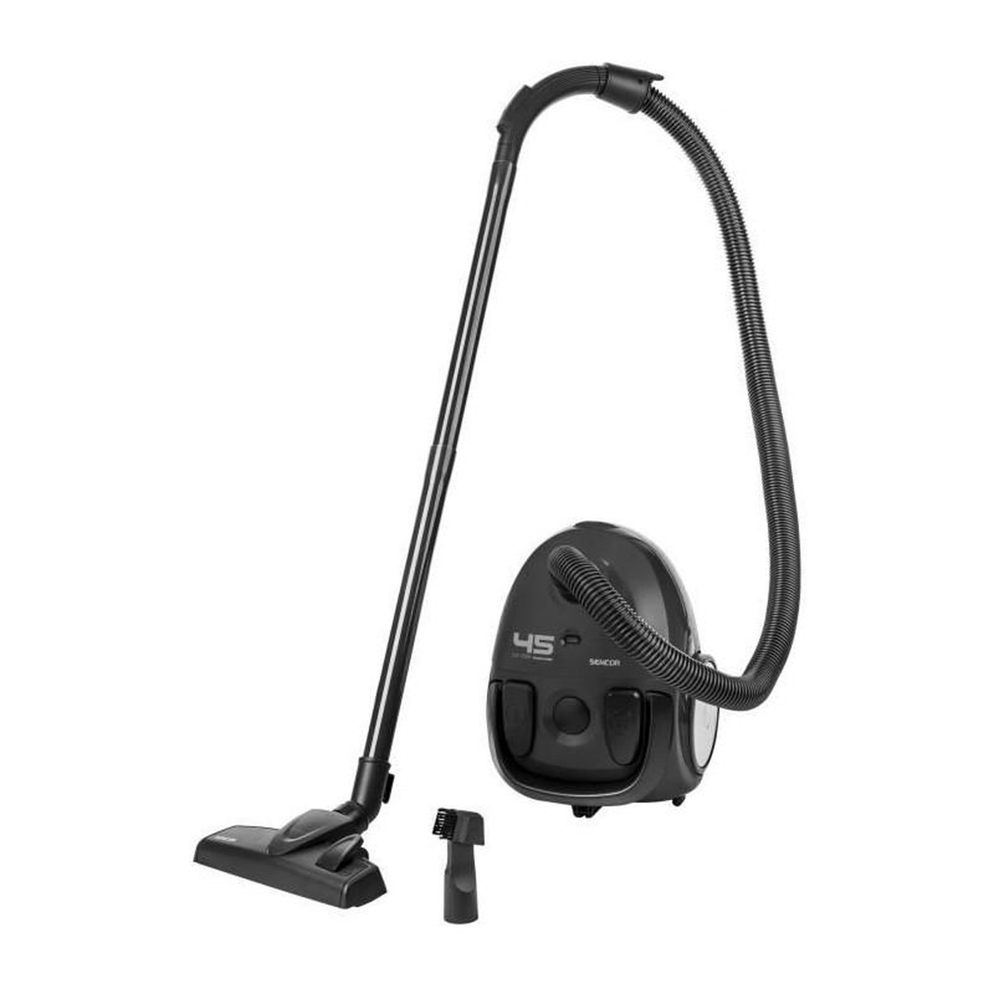 Voir la diapositive 5 : SENCO Aspirateur traîneau avec sac - SENCOR - SVC 45BK-EUE3 - Moteur ECO 850 W - 79 dBA - 1,5 L - Noir
