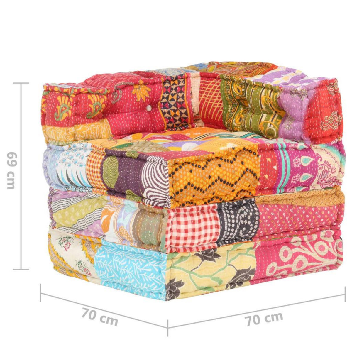 VIDAXL Pouf modulaire Patchwork Tissu