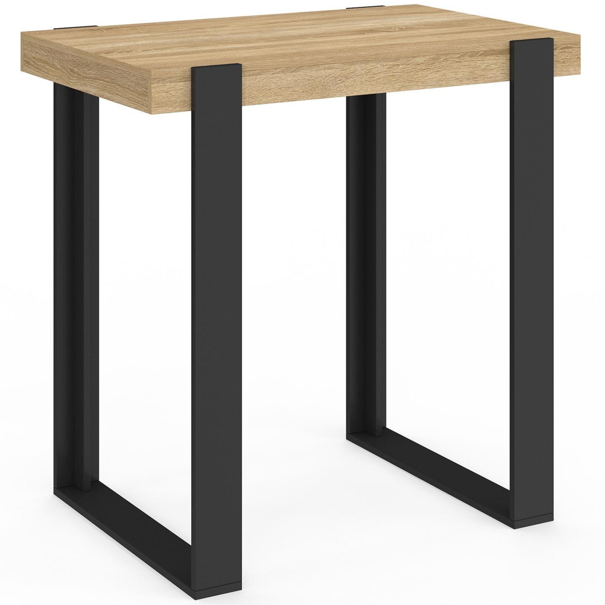 Voir la diapositive 4 : ID MARKET Ensemble table de bar phoenix bois et noir et 2 tabourets karl noir pied noir