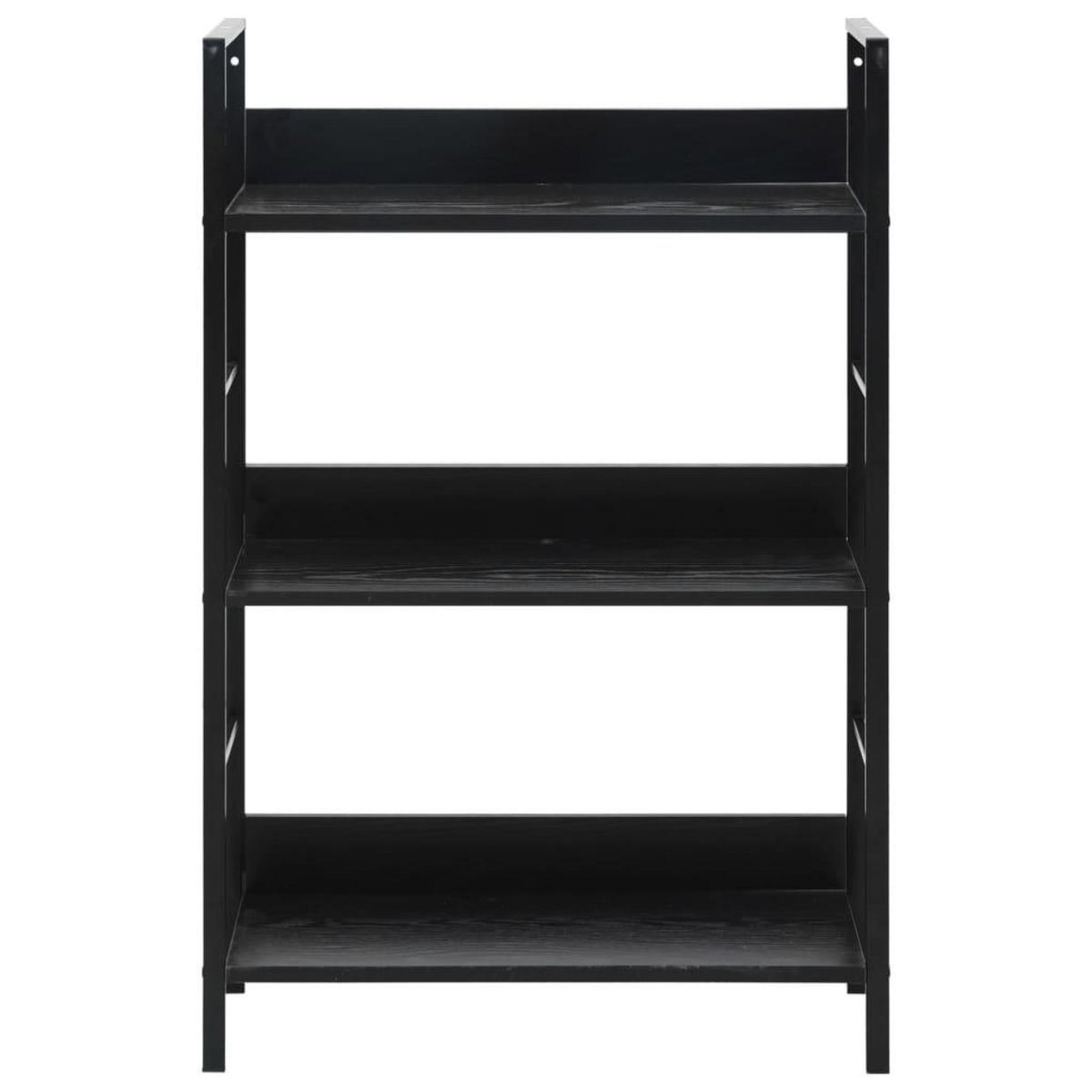 VIDAXL Bibliotheque a 3 niveaux noir 60x27,6x90,5 cm bois d'ingenierie