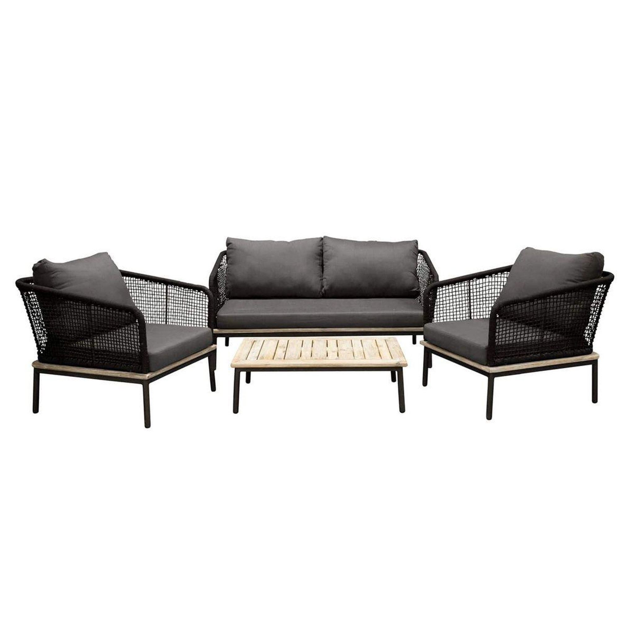 Paris Prix Salon de jardin en bois  andorra  148cm noir