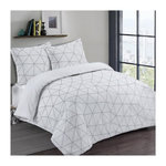 VISION VISION Parure de couette Hugo - 100% coton - 1 housse de couette 240 x 260 cm + 2 taies d'oreiller 65 x 65 cm - Blanc et noir