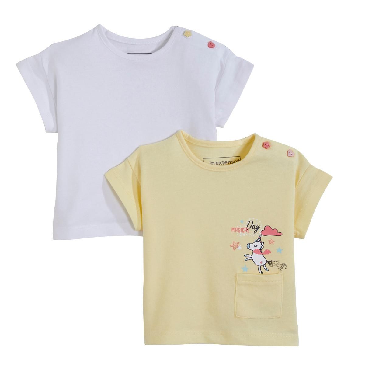 IN EXTENSO Lot de 2 T-shirts manches courtes bébé fille