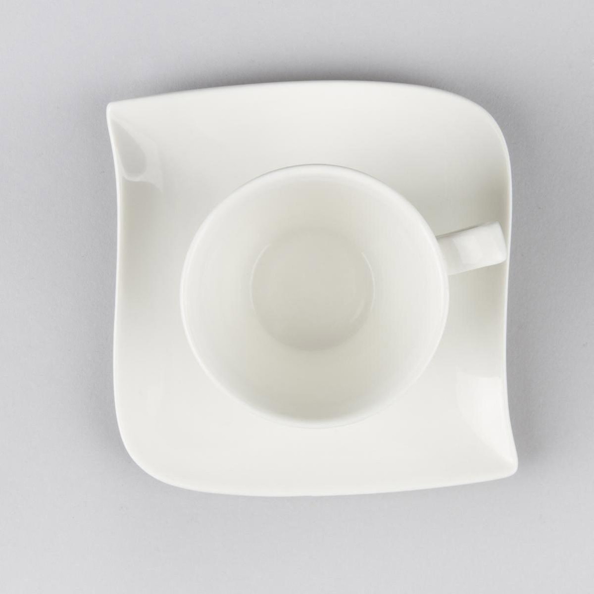 Voir la diapositive 5 : SECRET DE GOURMET Lot de 6 tasses à café & soucoupe  vague  12cm blanc