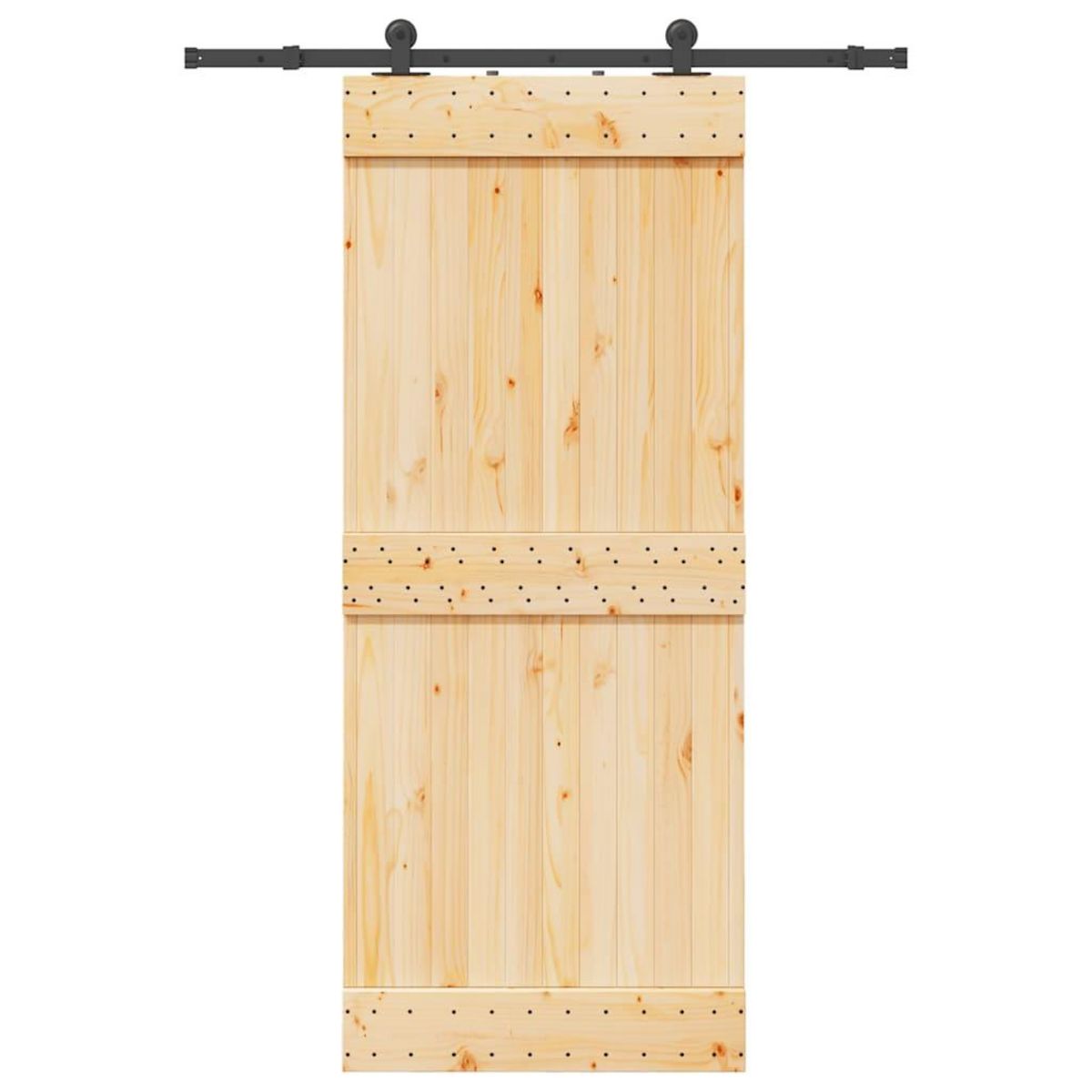 VIDAXL Porte coulissante et kit de quincaillerie 85x210 cm pin massif