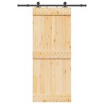 VIDAXL Porte coulissante et kit de quincaillerie 85x210 cm pin massif