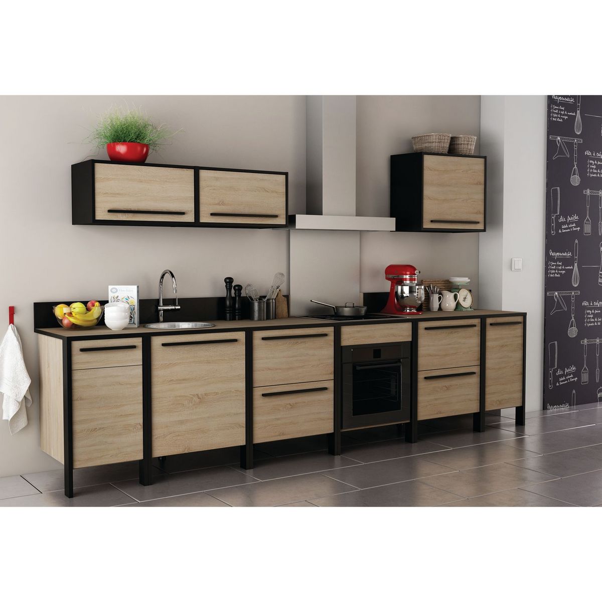 Meuble de cuisine bas 1 porte style industriel L44cm BRICKHOUSE
