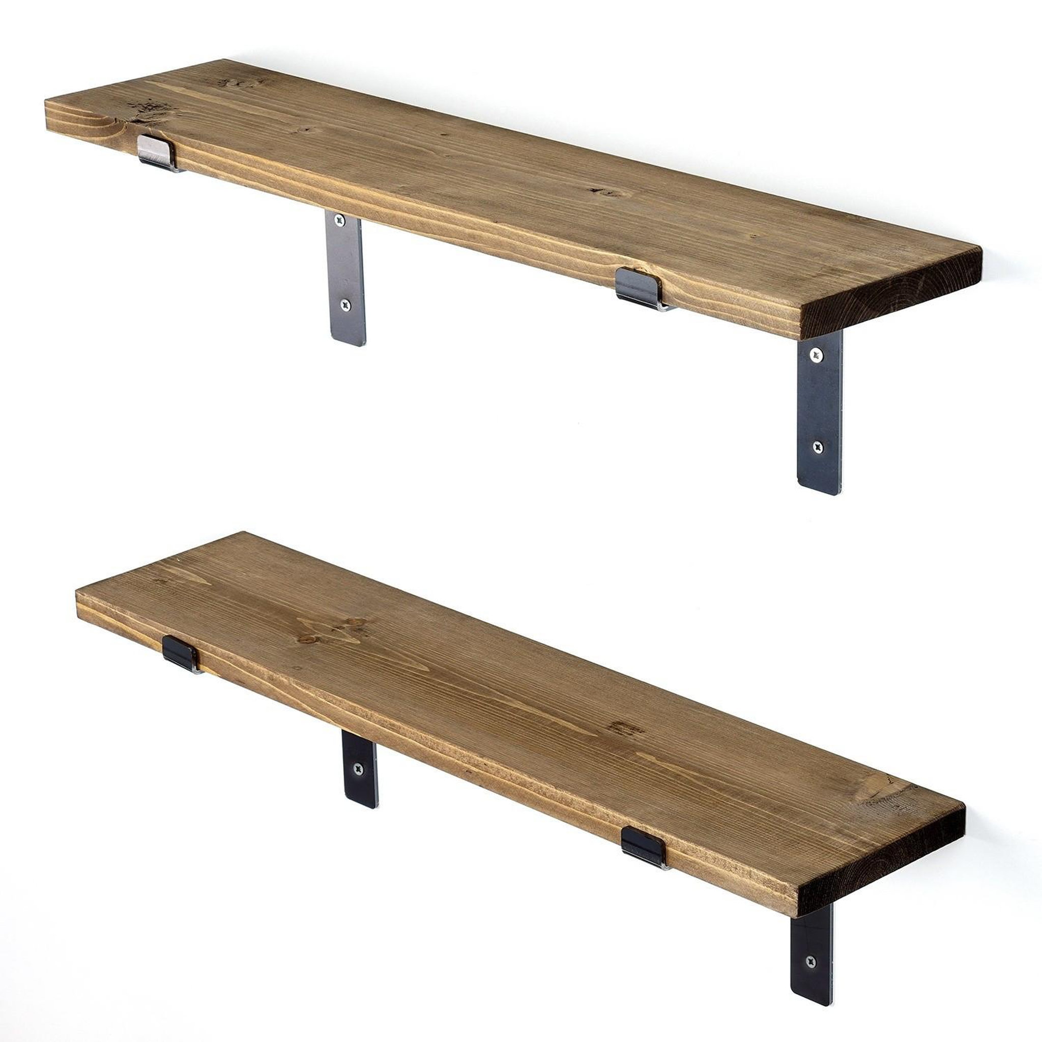 Habitat et Jardin Lot de 2 étagères murales en bois en bois  looby  - 60 x 14 x 16 cm - marron