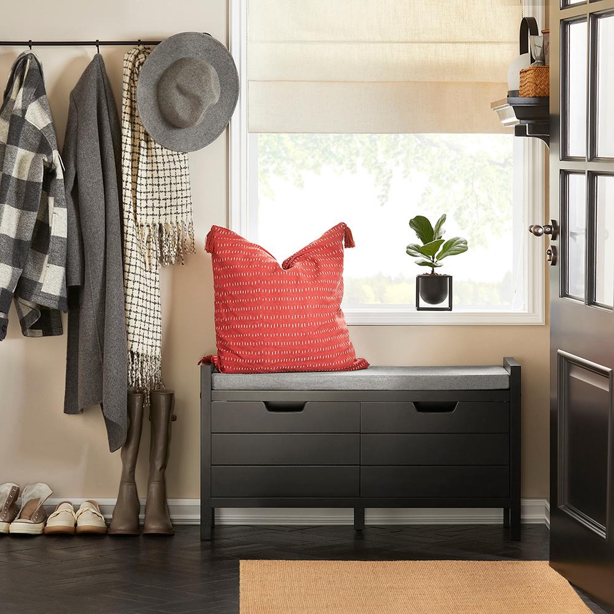 Voir la diapositive 5 : SOBUY SoBuy - Banc de rangement à chaussures avec deux portes - Moderne - FSR63-II