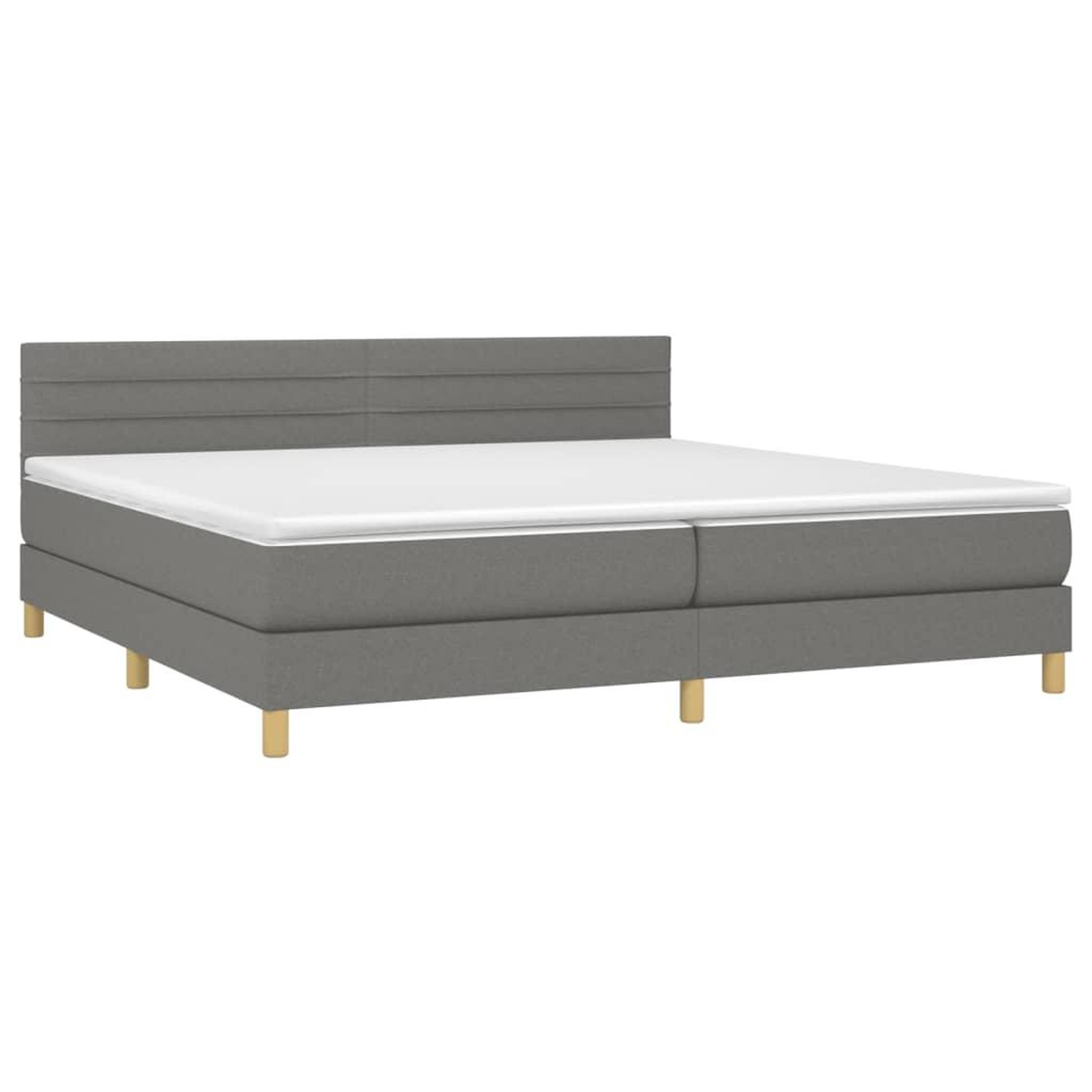 Voir la diapositive 3 : VIDAXL Sommier a lattes de lit avec matelas Gris fonce 200x200cm Tissu