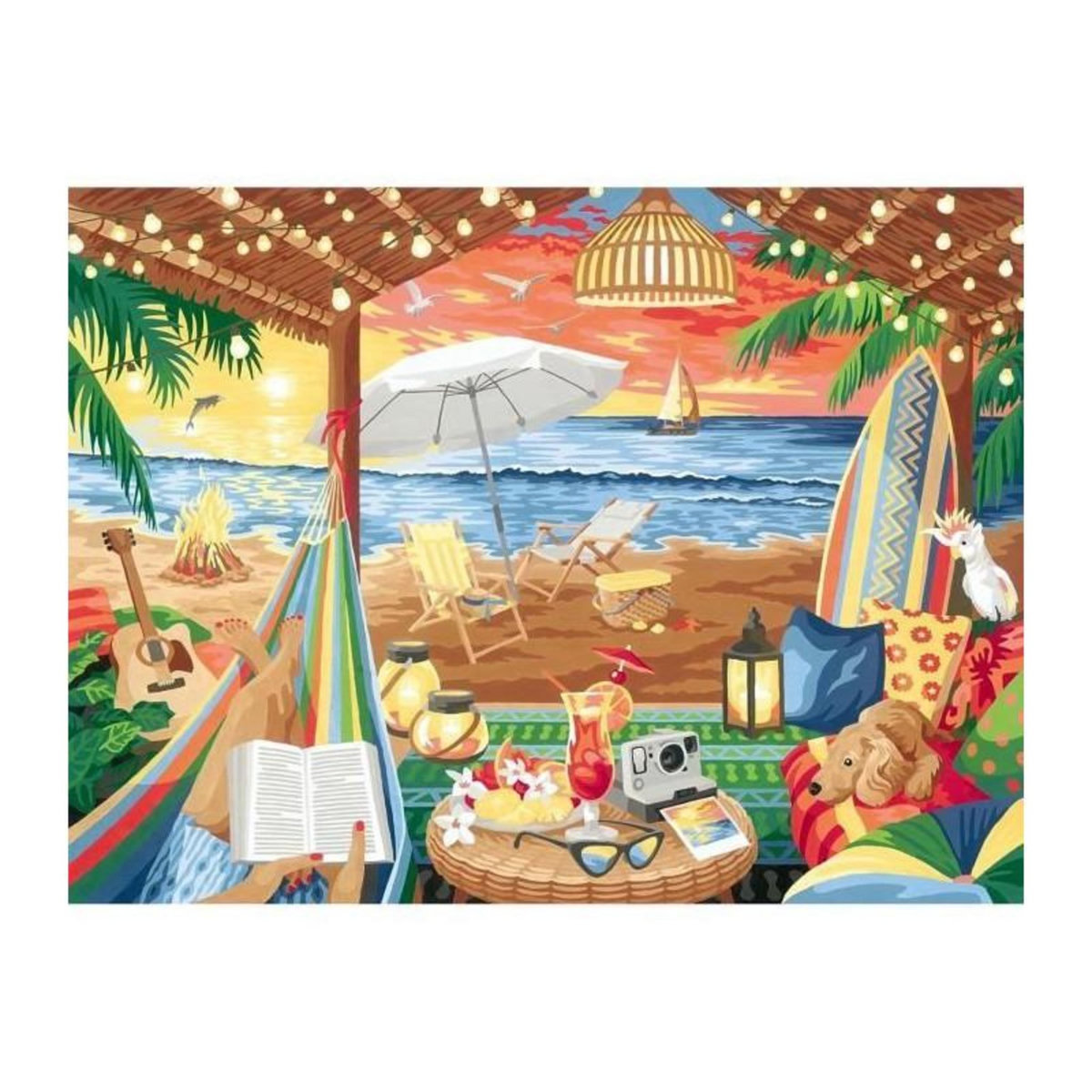 RAVENSBURGER CreArt 30x40 cm - Cozy Cabana - Série B Numéro d'art - 00020276 - Des 12 ans