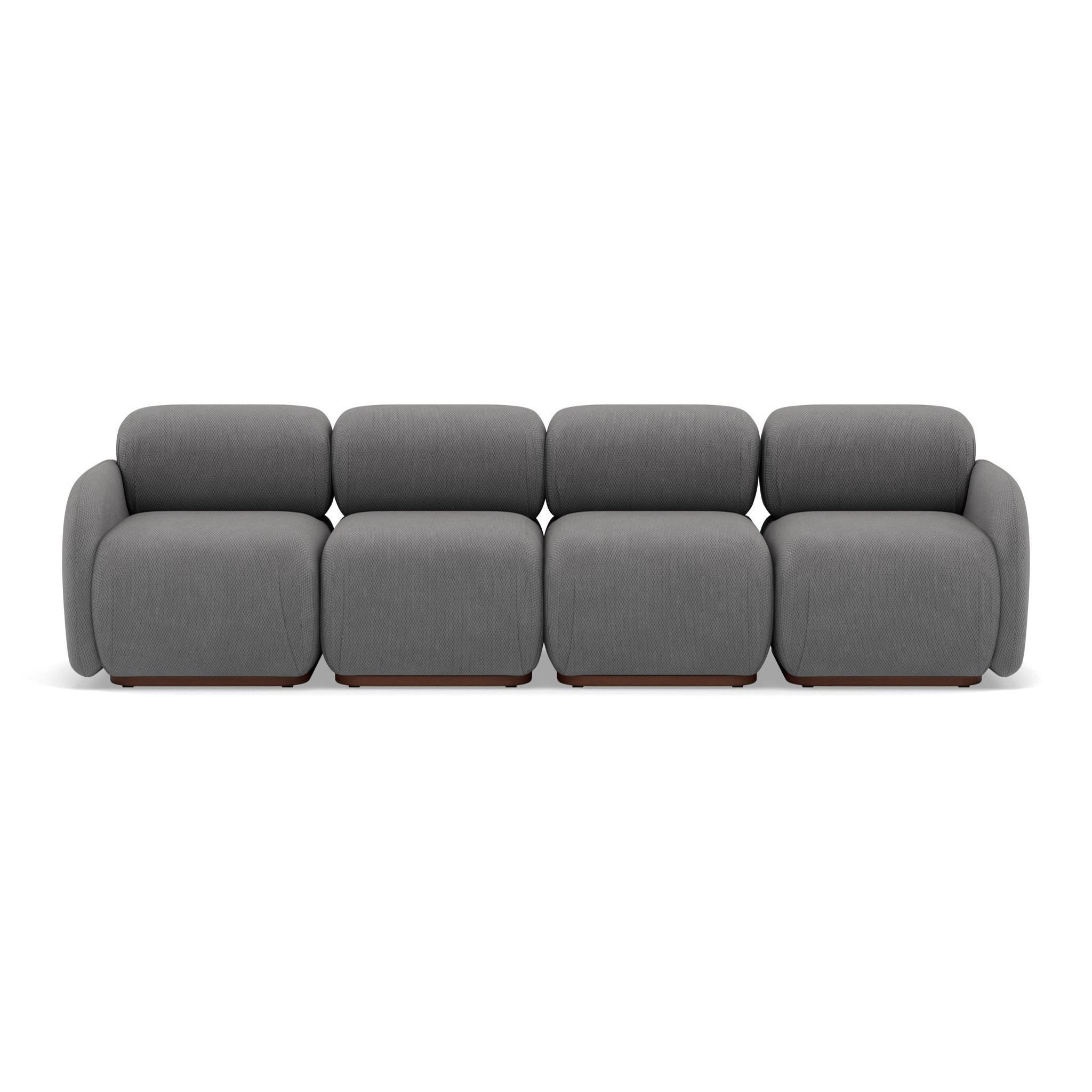Voir la diapositive 1 : LISA DESIGN Penelope - canapé droit modulable 4 places en velours texturé