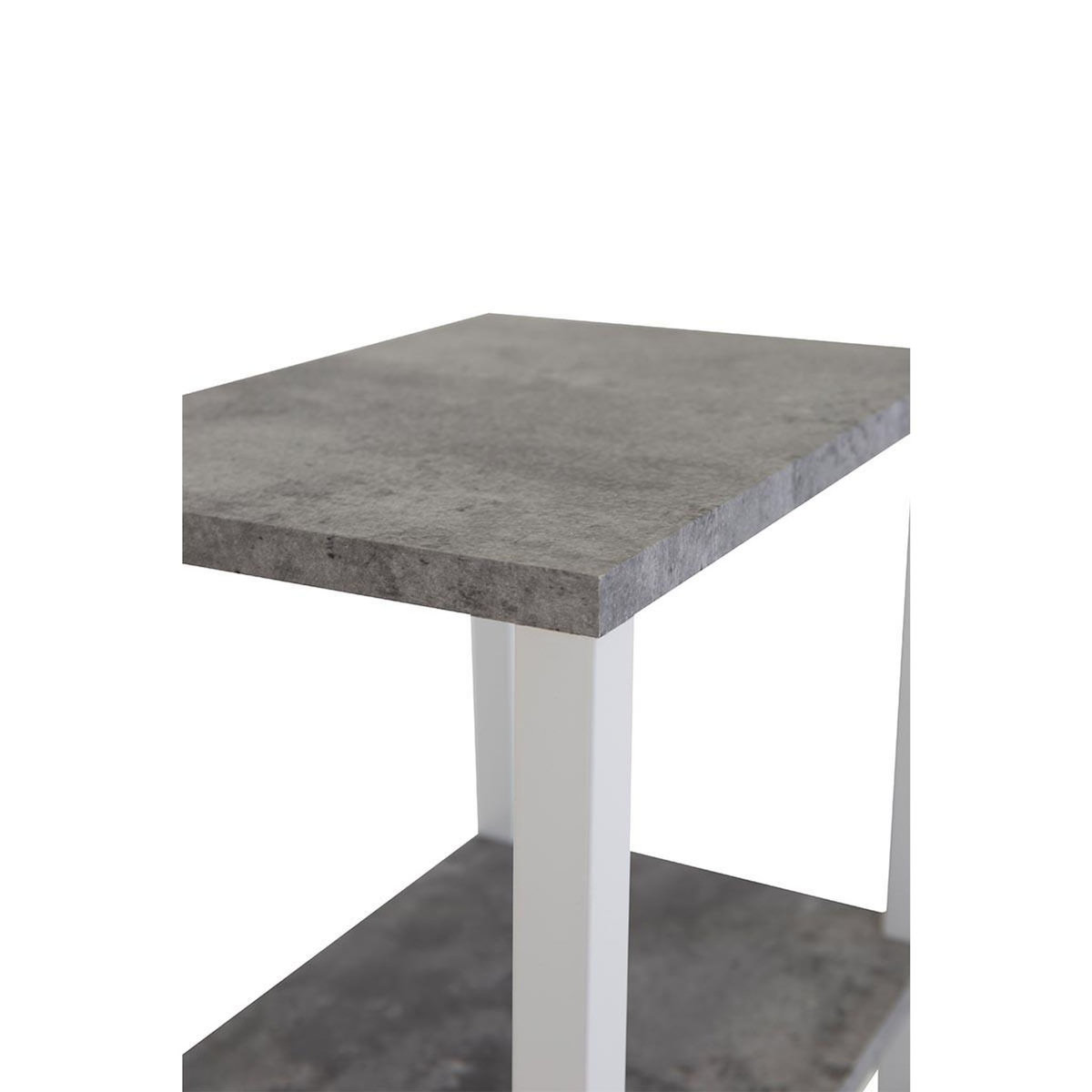 Paris Prix Table de Chevet Double  Rise  68cm Gris & Blanc