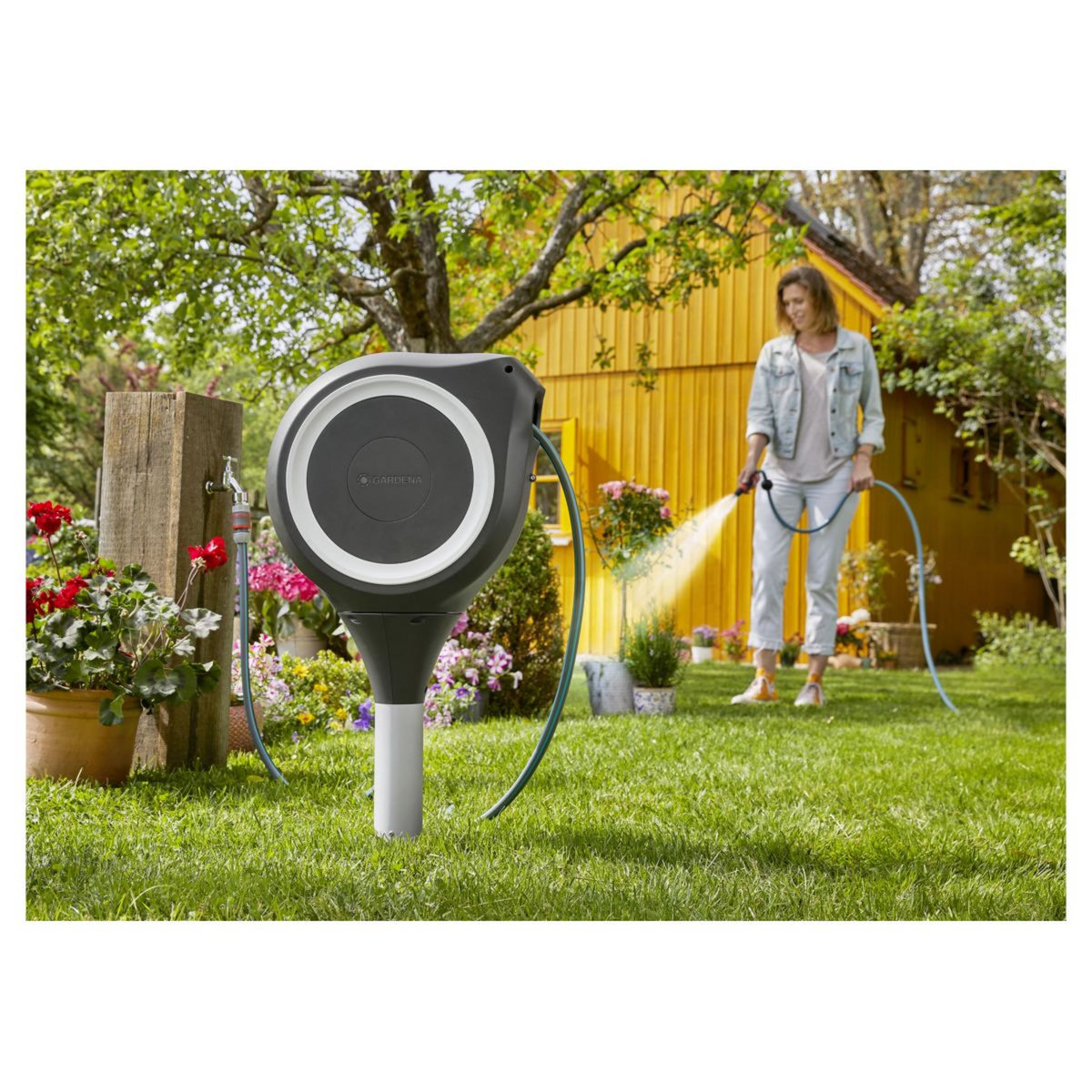 GARDENA Dévidoir automatique sur pic RollUp S - 15m