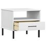 Voir la diapositive 5 : VIDAXL Table de chevet avec pieds en metal Blanc Bois pin massif OSLO
