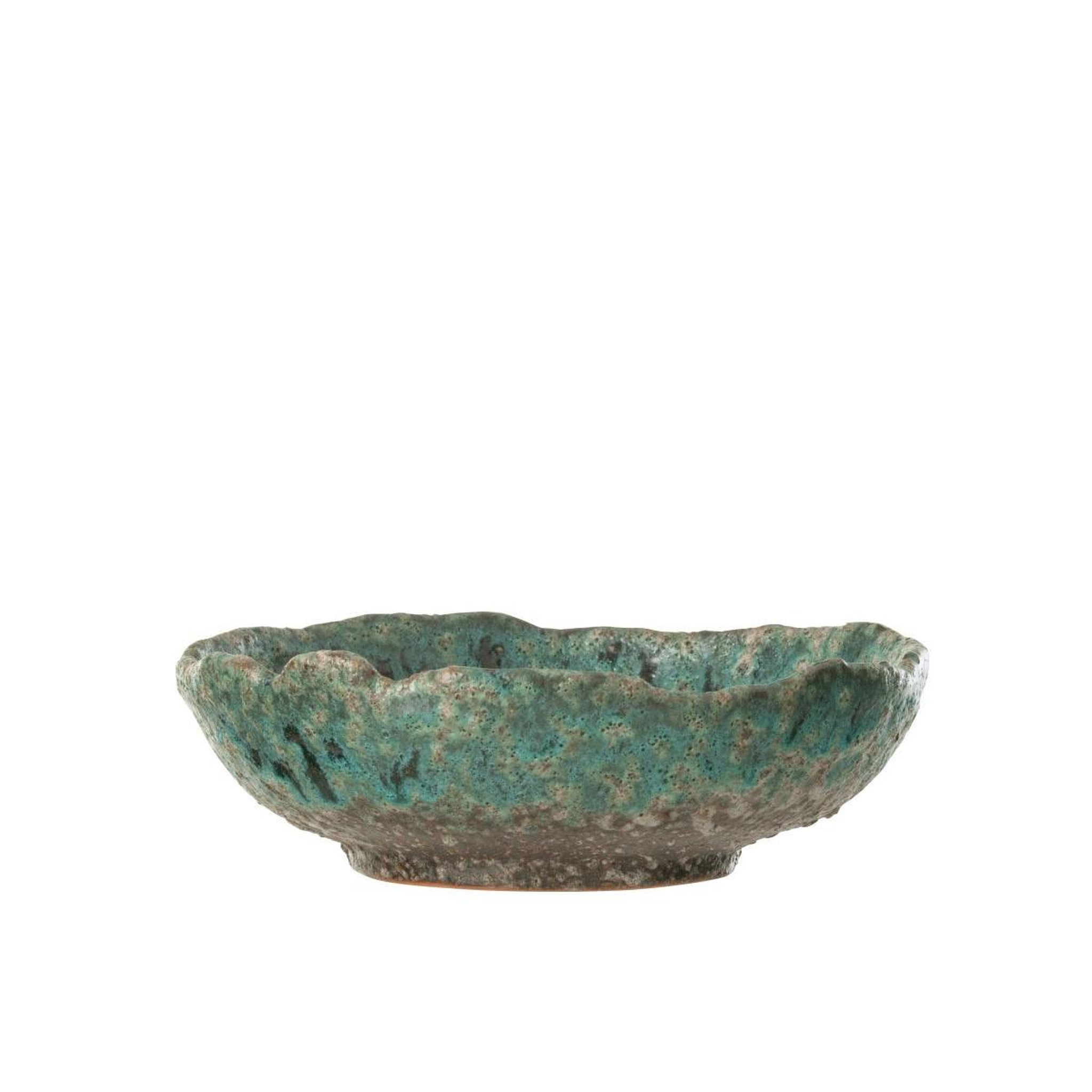 Voir la diapositive 2 : J-LINE Coupelle déco en céramique  naga  20cm bleu azur