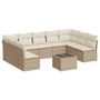 Voir la diapositive 2 : VIDAXL Salon de jardin avec coussins 10 pcs beige resine tressee