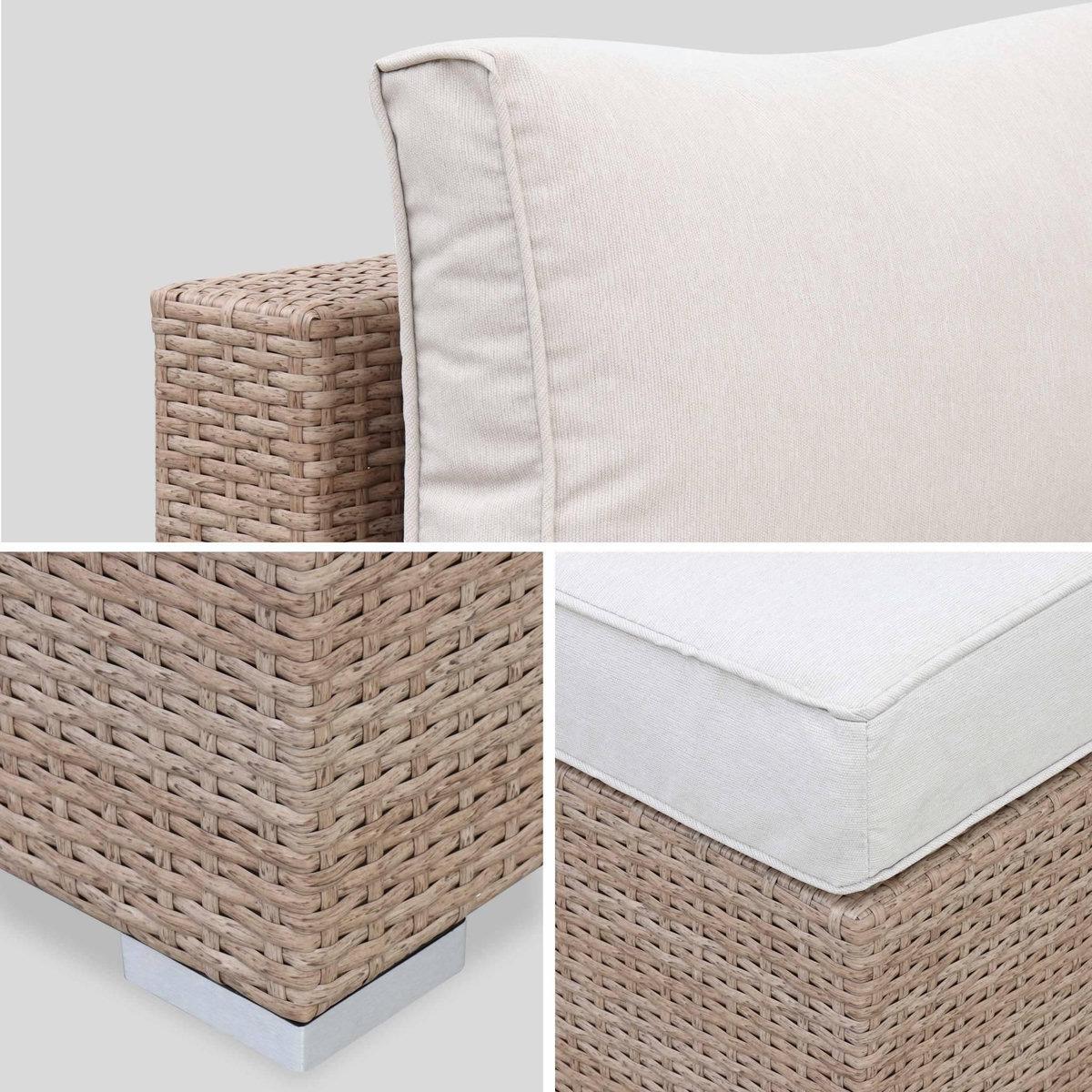 SWEEEK Salon de jardin en résine tressée - Napoli  - 5 places