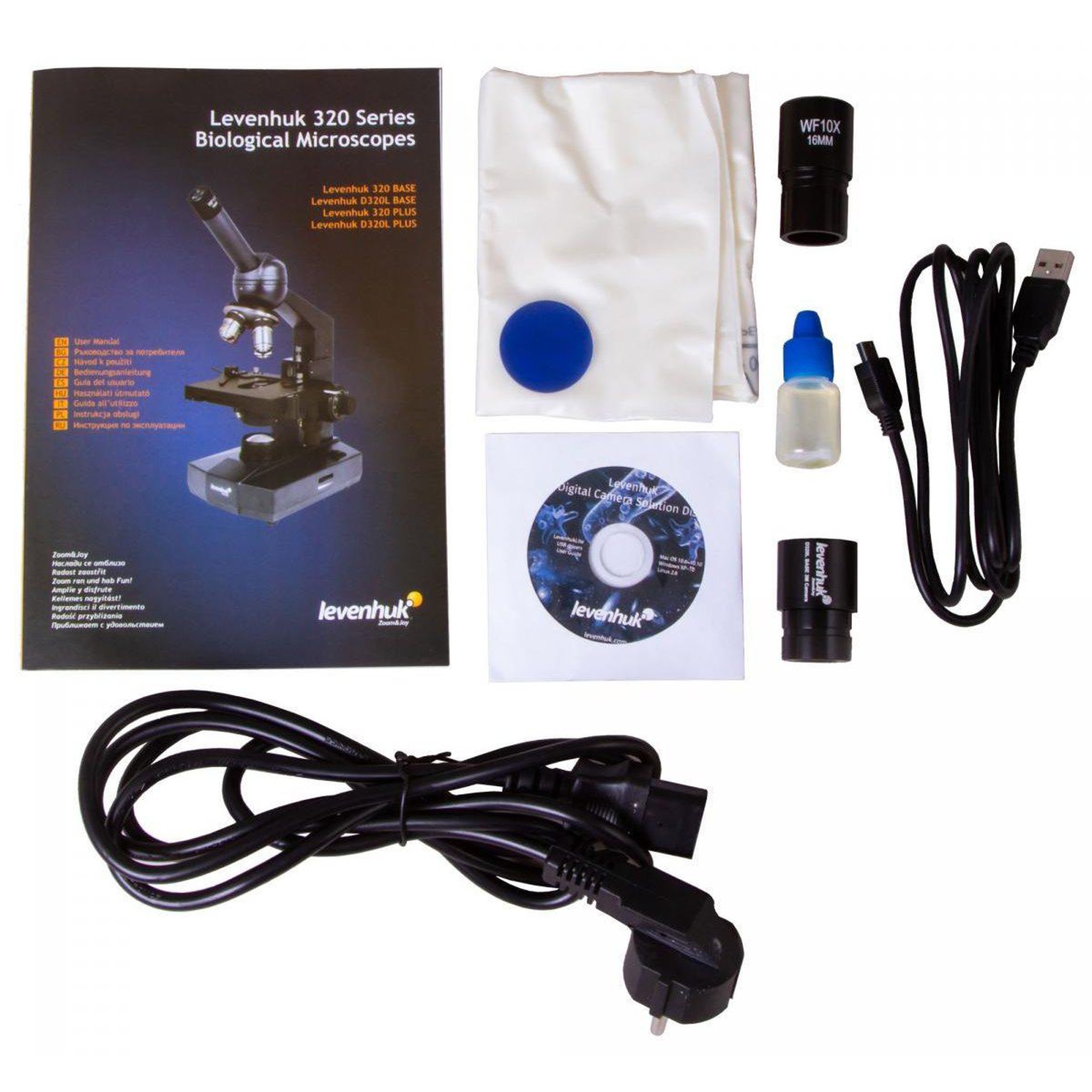 Voir la diapositive 4 : LEVENHUK Microscope monoculaire numérique  d320l base 3m