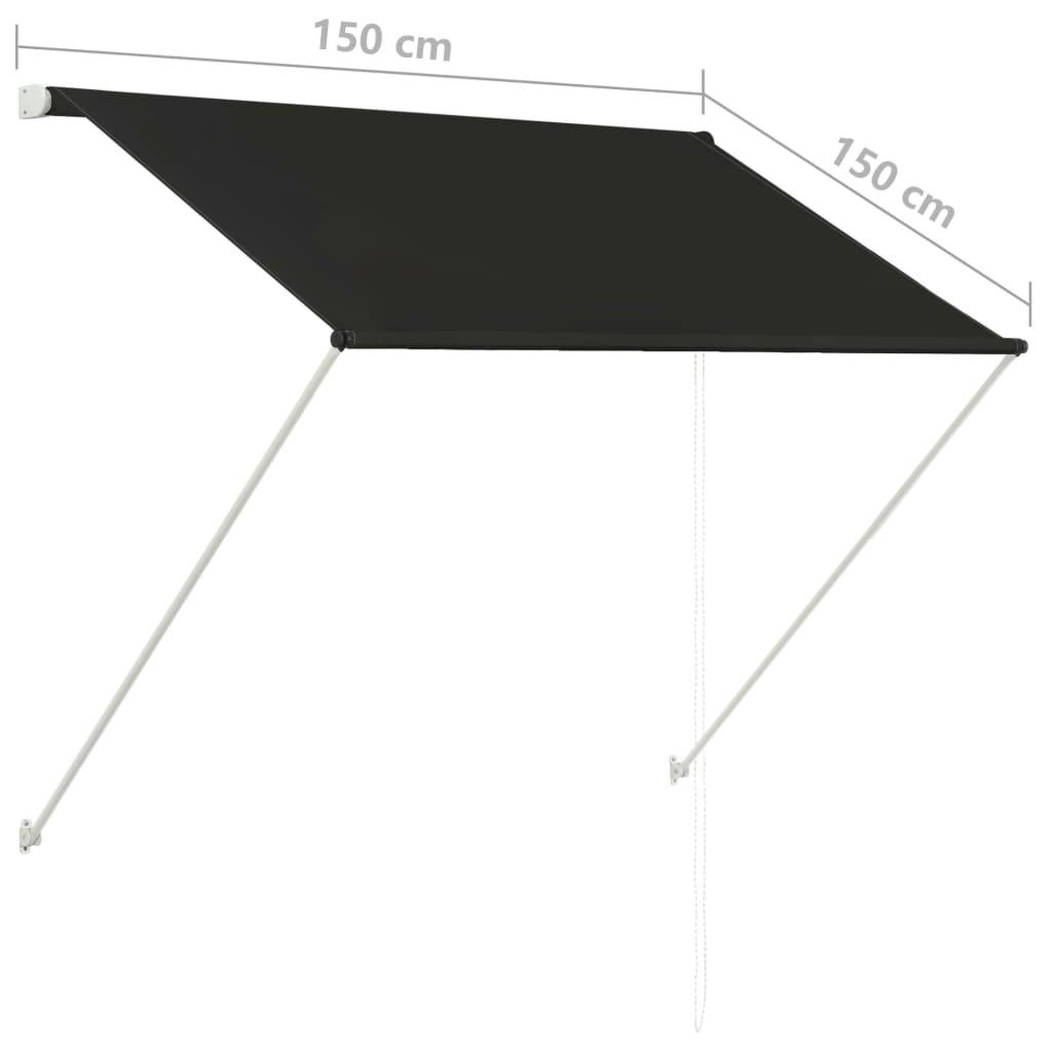Voir la diapositive 6 : VIDAXL Auvent retractable 150x150 cm Anthracite
