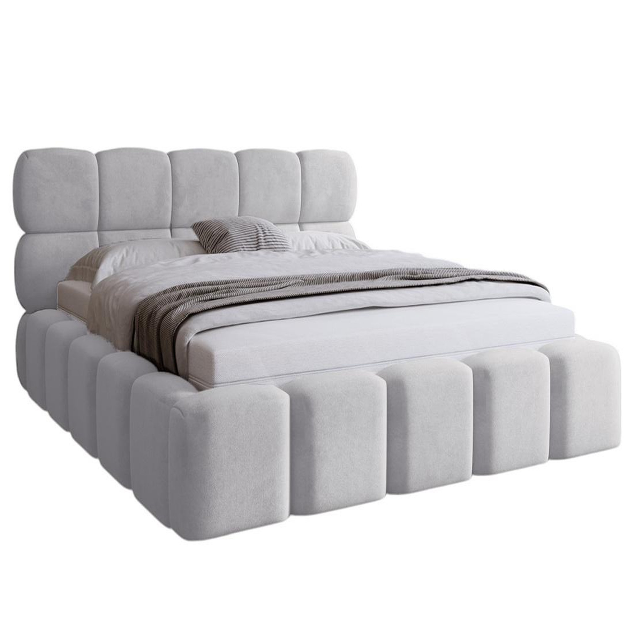 Voir la diapositive 4 : BEST MOBILIER Mariposa - lit coffre - 140x200 cm - sommier inclus - en velours