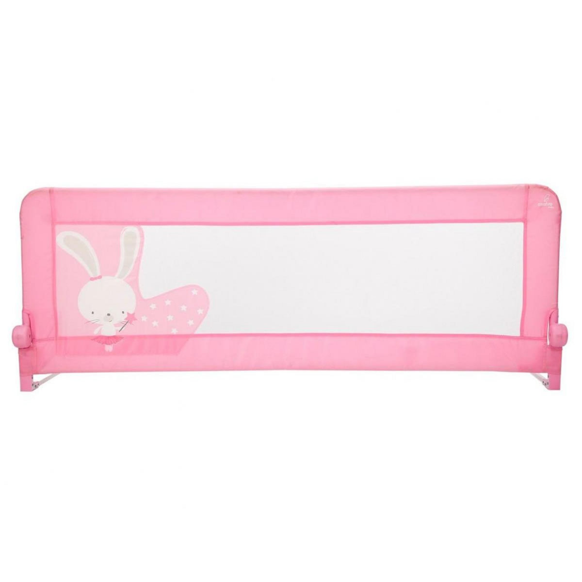 Asalvo Barrière de lit 2 en 1 en rose lapin pour enfants