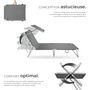 Voir la diapositive 3 : tectake Transat en acier pliable gris