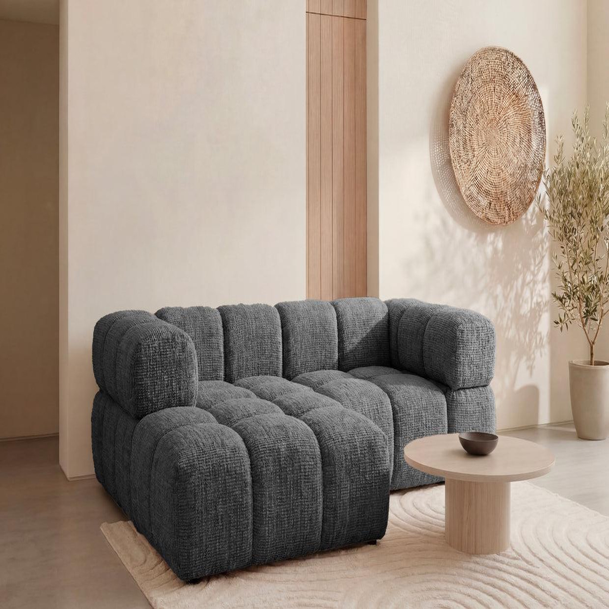 Voir la diapositive 6 : CASANOVA PARIS Gustave - canapé d'angle tissu chenille 4 places