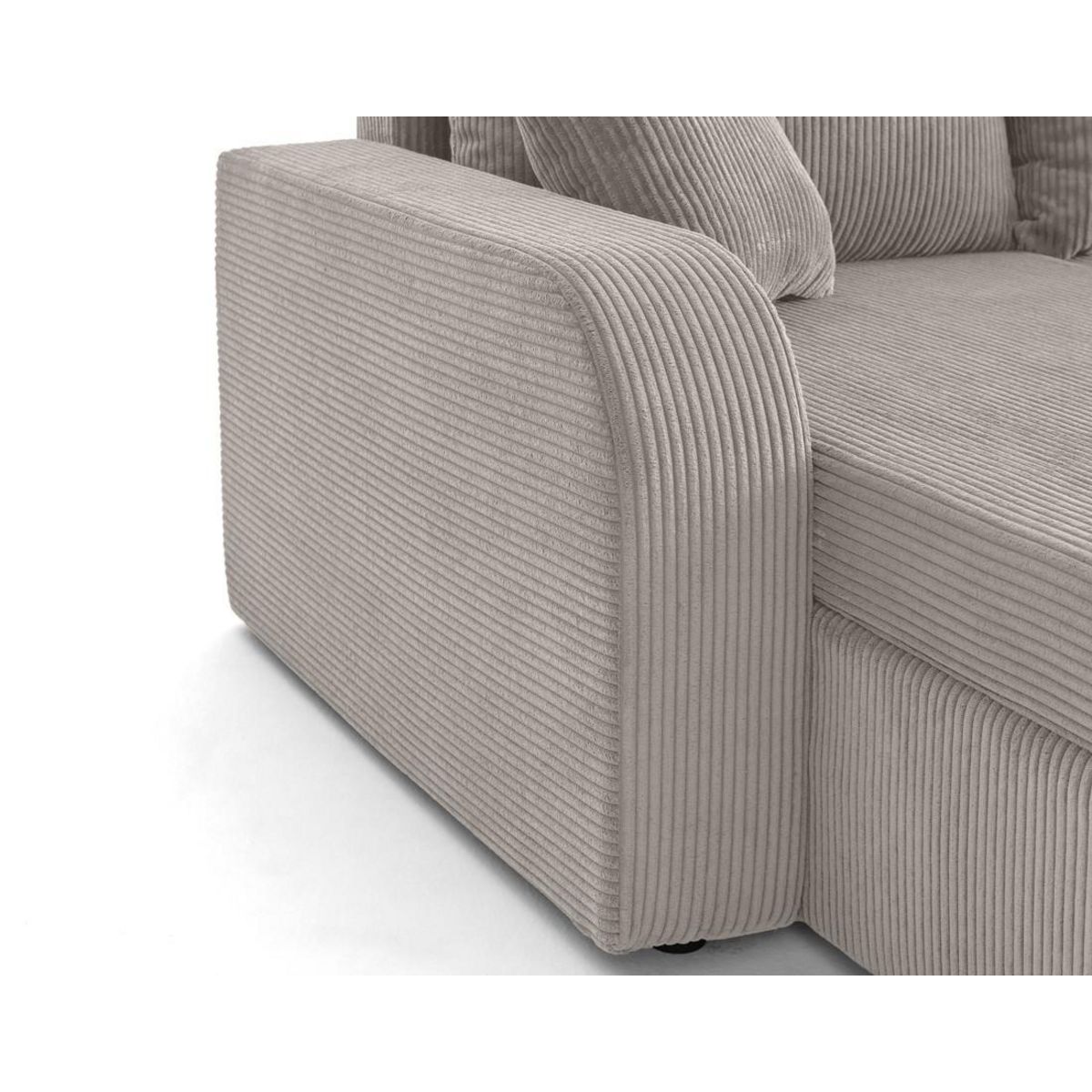 BEST MOBILIER Valos - canapé panoramique en u - 7 places - convertible avec coffres - en velours côtelé