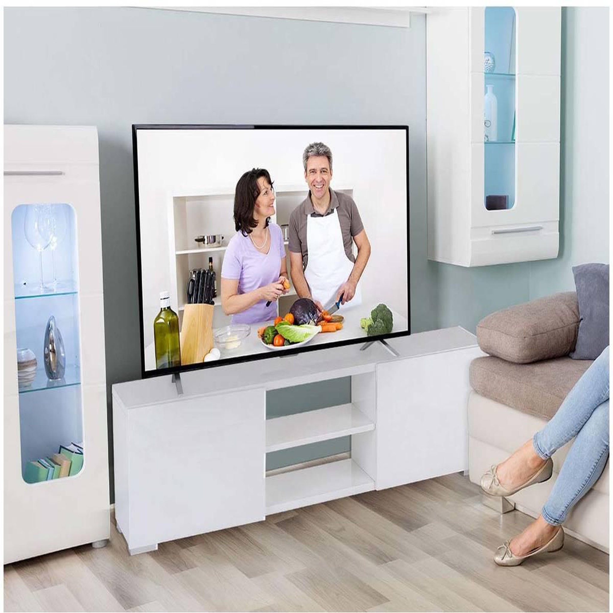 Voir la diapositive 2 : Habitat et Jardin Meuble tv  frida  - 155 x 31 x 42,5 cm - gris