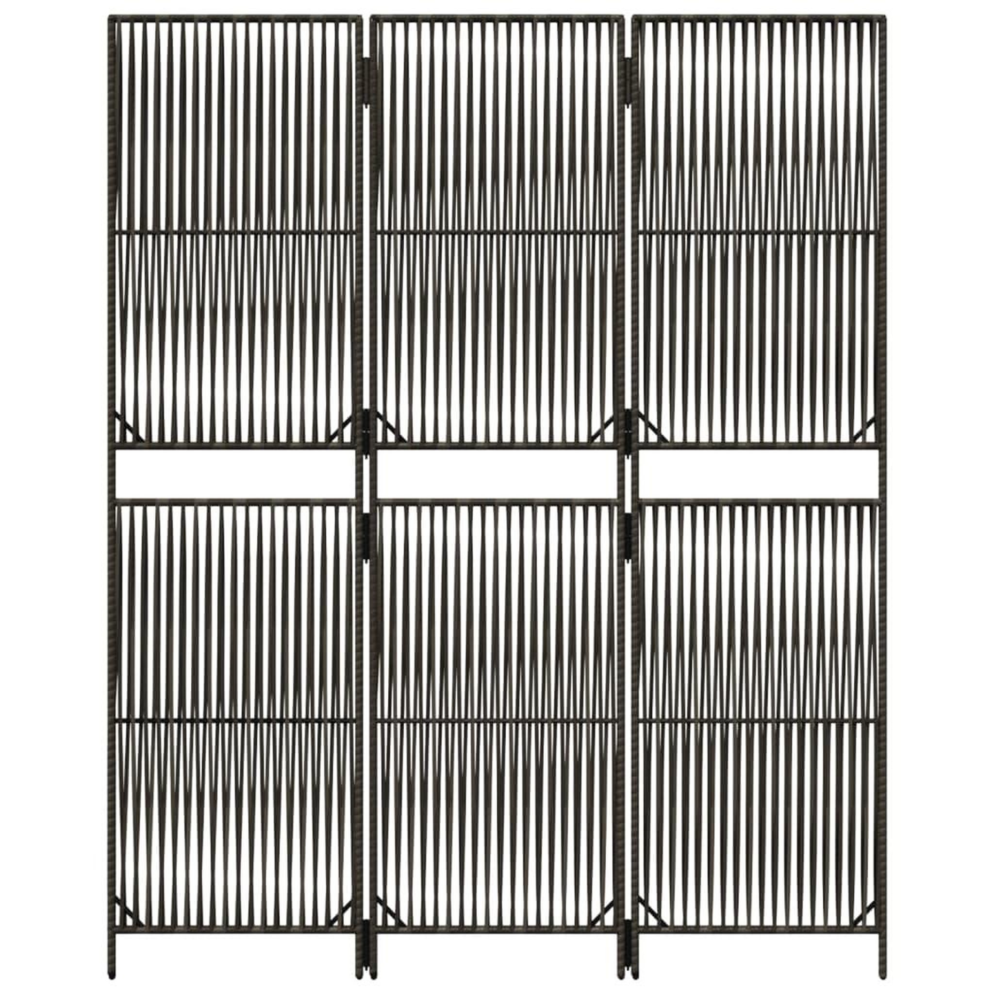 Voir la diapositive 5 : VIDAXL Cloison de separation 3 panneaux gris resine tressee