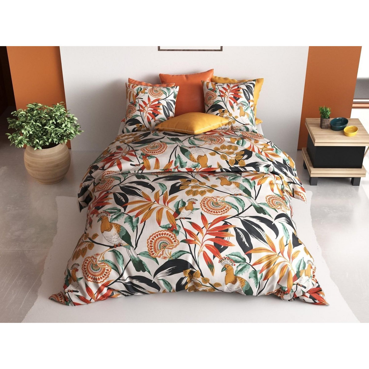 ATELIER DU COTON Parure housse de couette 100% coton 57fils ninon