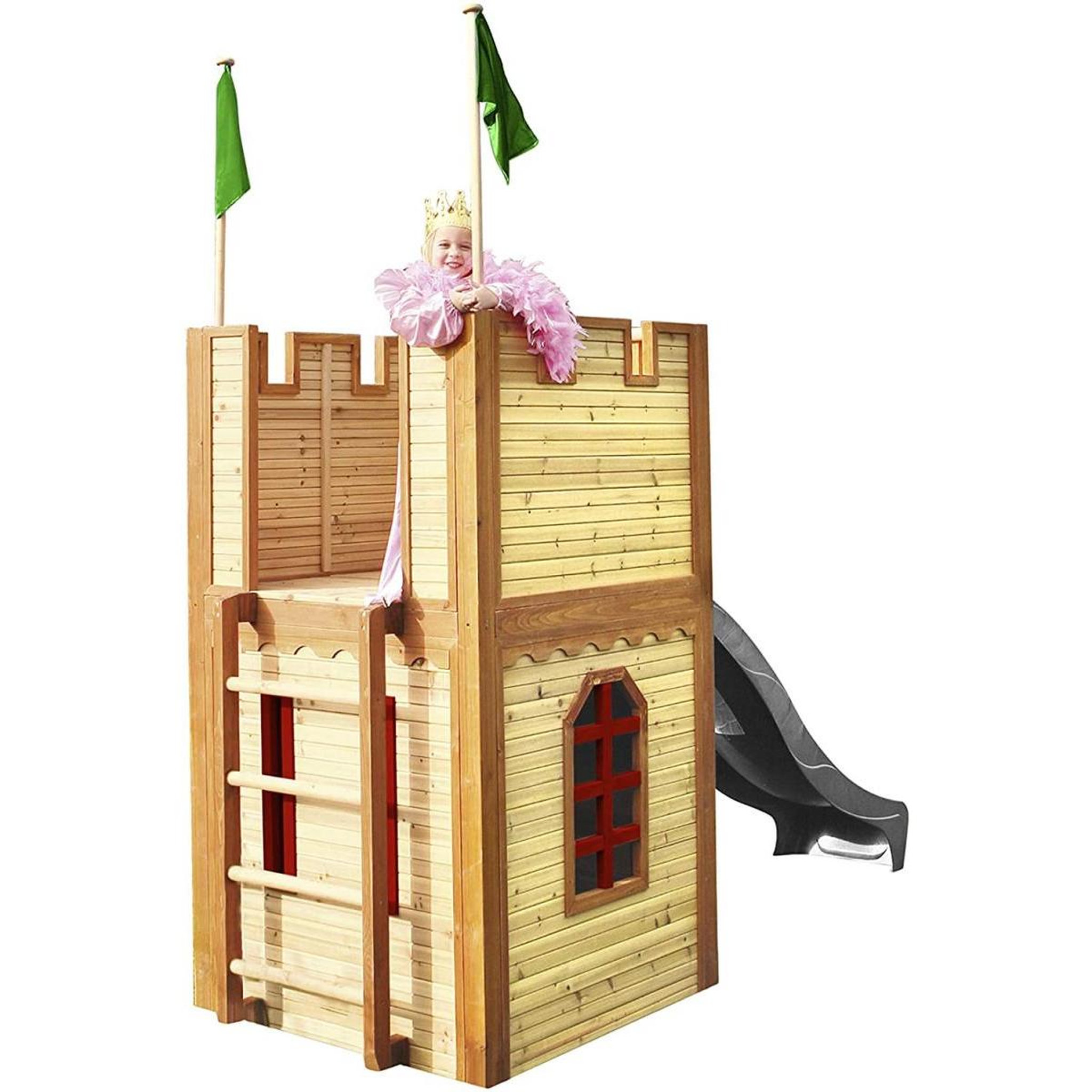 Voir la diapositive 5 : Axi House Axi ARTHUR Aire de jeux en cèdre vernis naturel, toboggan Vert