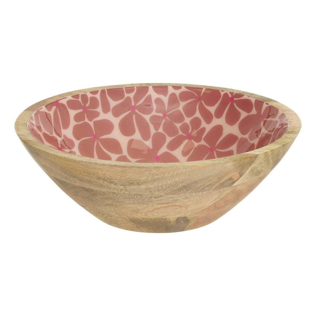 SECRET DE GOURMET Saladier en Bois  Inaya  30cm Terracotta