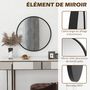 Voir la diapositive 5 : HOMCOM Miroir rond mural diamètre de 61 cm cadre en aluminium style minimaliste décoration noir