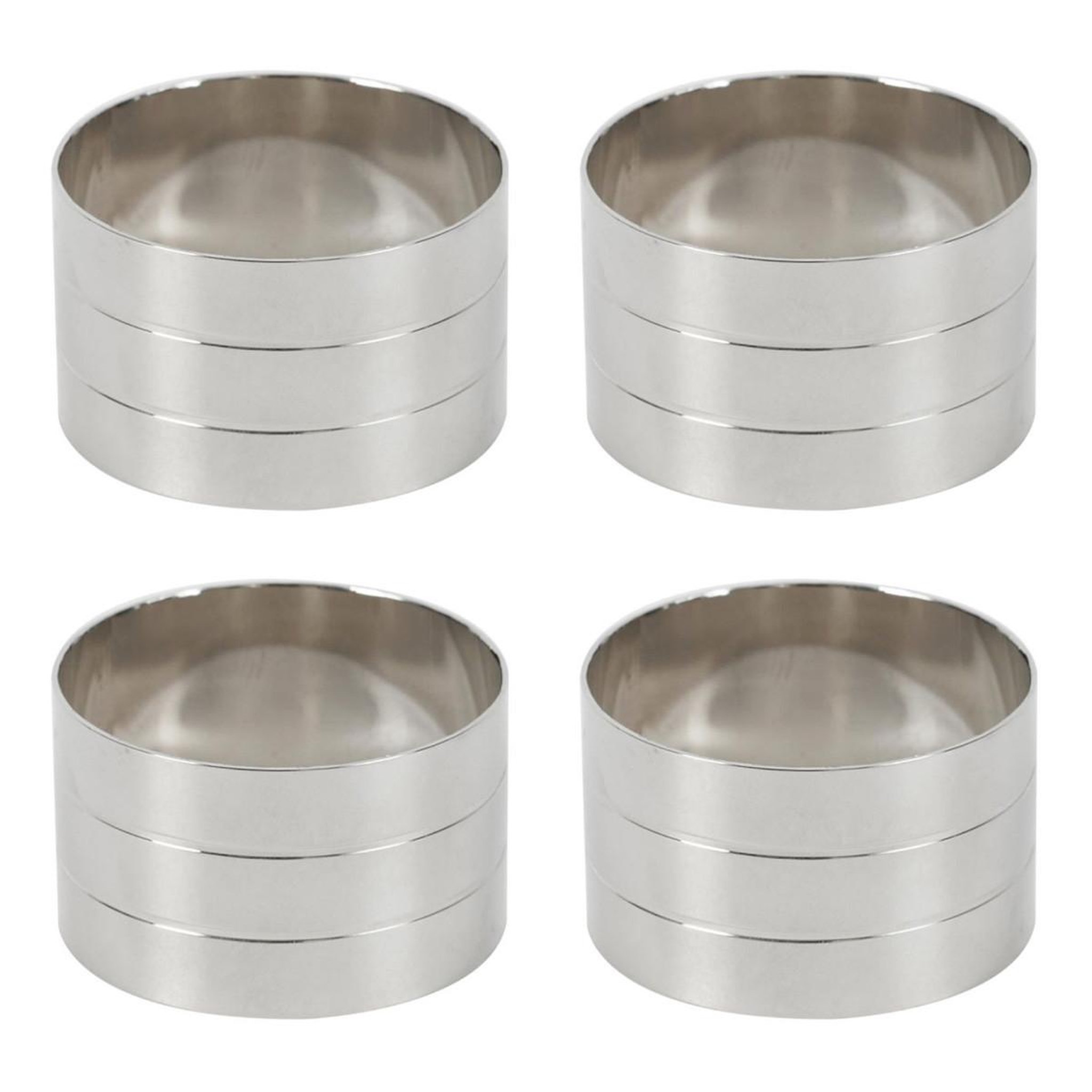 COOK CONCEPT Lot de 4 ronds de serviette  grand hôtel  11cm argent