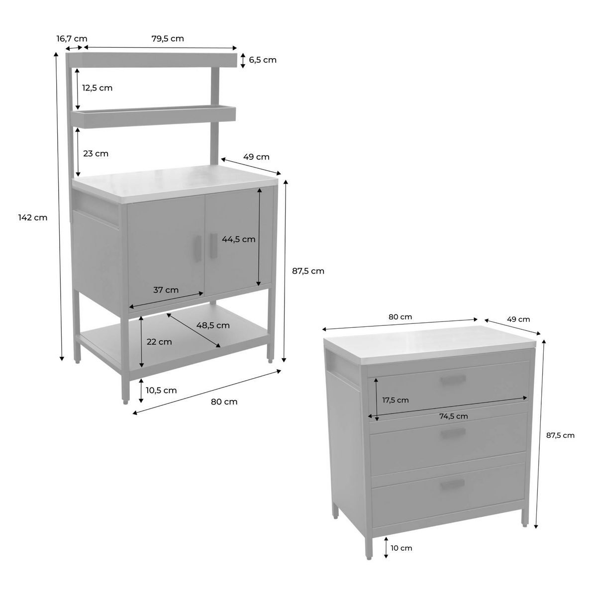 SWEEEK Cuisine extérieure Naxos 6 modules acier inoxydable avec barbecue gaz