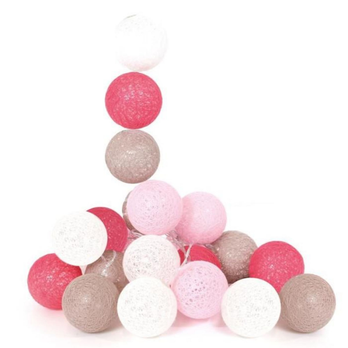 Paris Prix Guirlande Lumineuse à Led  20 Boules  372cm Taupe