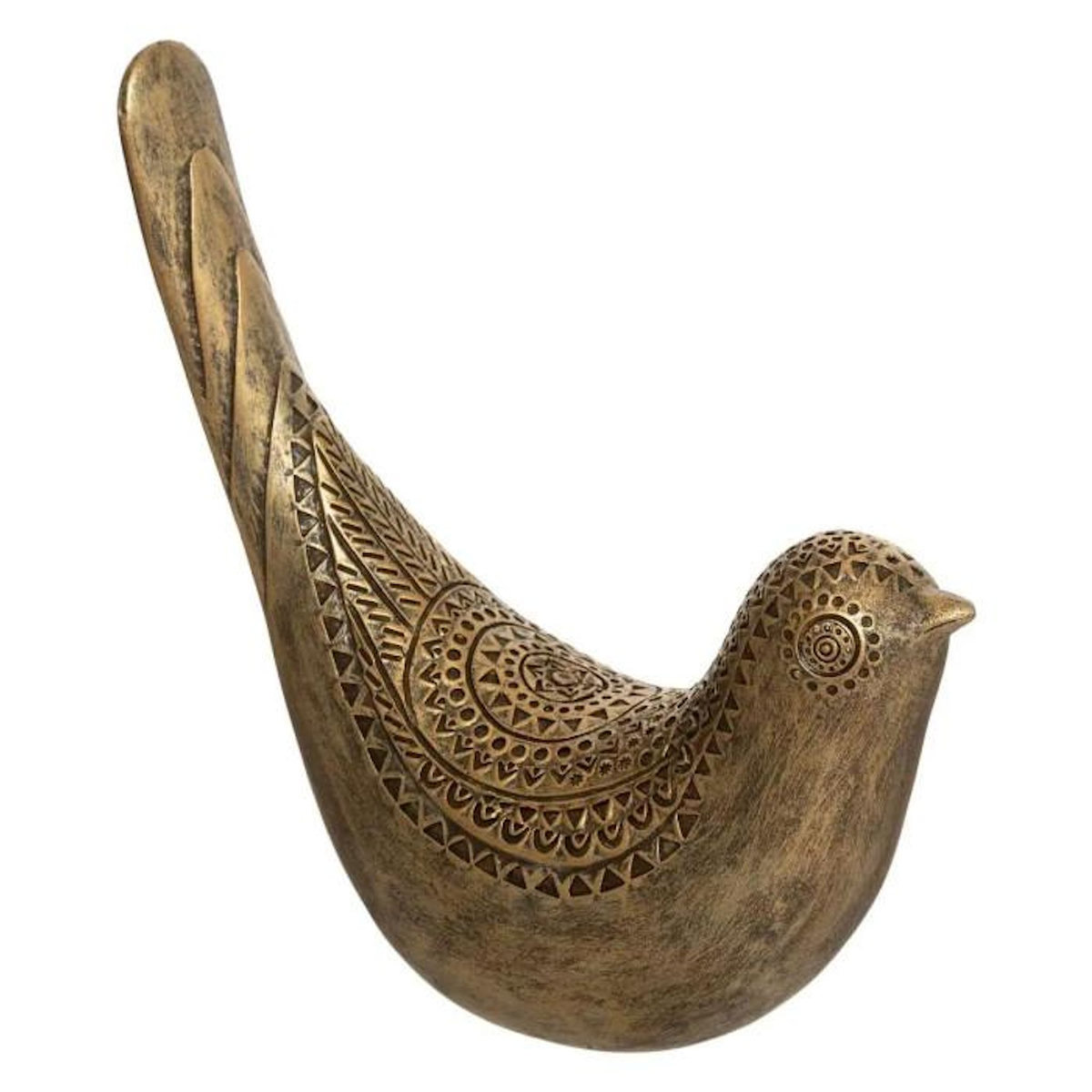 ATMOSPHERA Statuette Déco Oiseau  Oasis  17cm Or